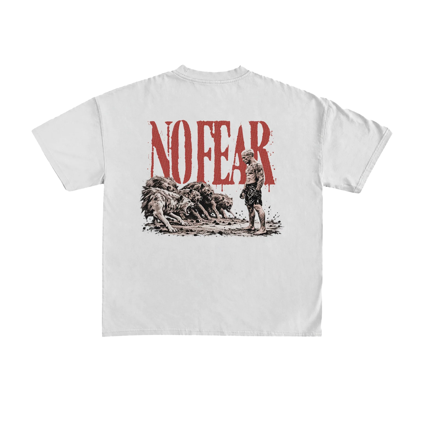 Футболки «No Fear», Чарльз Оливейра, Белый — вид сзади
