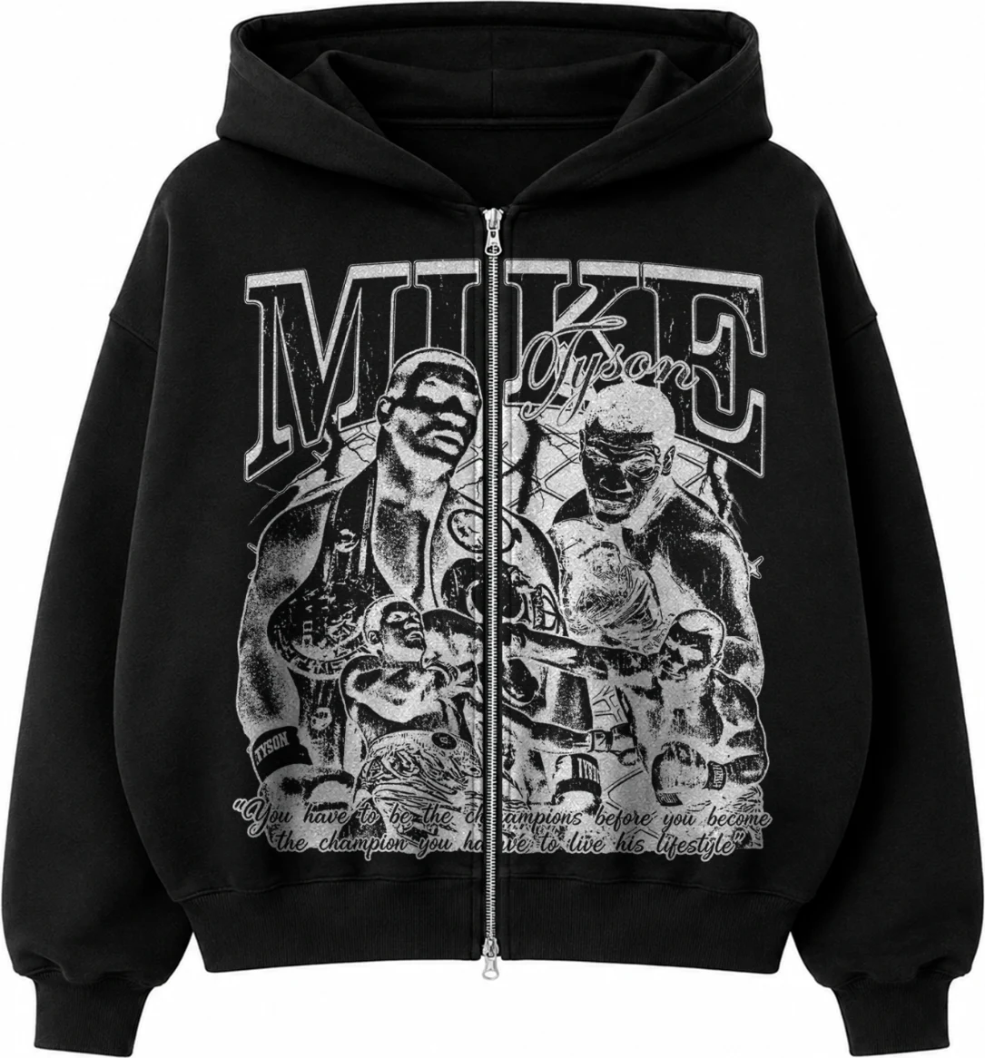 Зип-худи «Iron Mike», Майк Тайсон, Чёрный